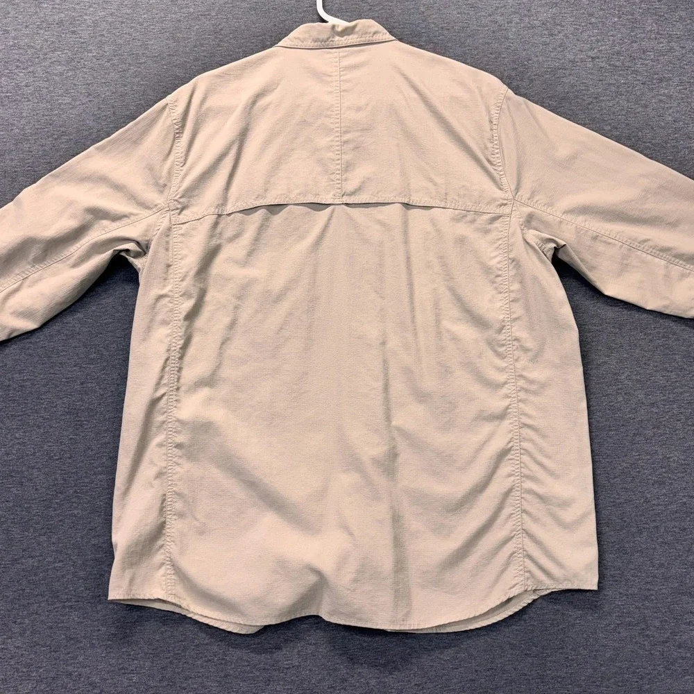 The North Face‎ Shirt Mens XL Beige Nylon Long Sleeve Vented Fishing Outdoor